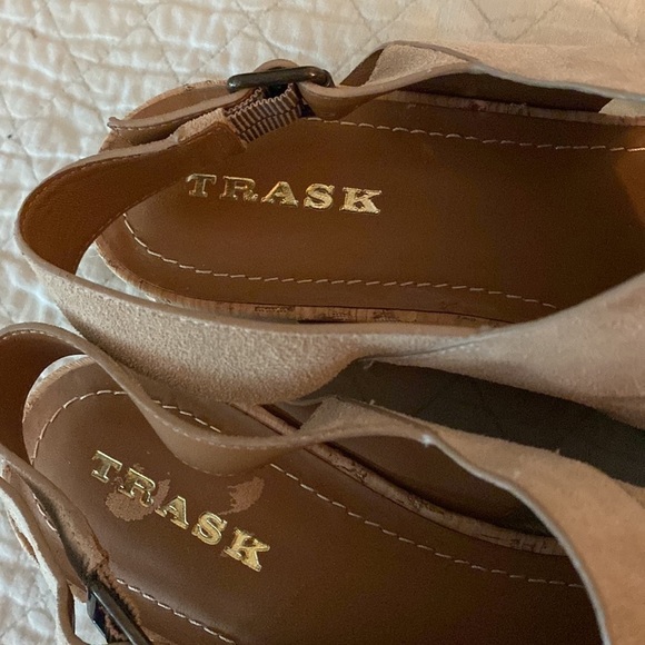 Trask espadrille sandals, size 11. Leather suede. Tan or light brown color. - Picture 2 of 9